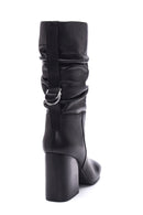 Women's Leather Belt Detailed Heeled Boots | Derimod