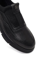 Male Black Leather Casual Comfort Sneaker | Derimod