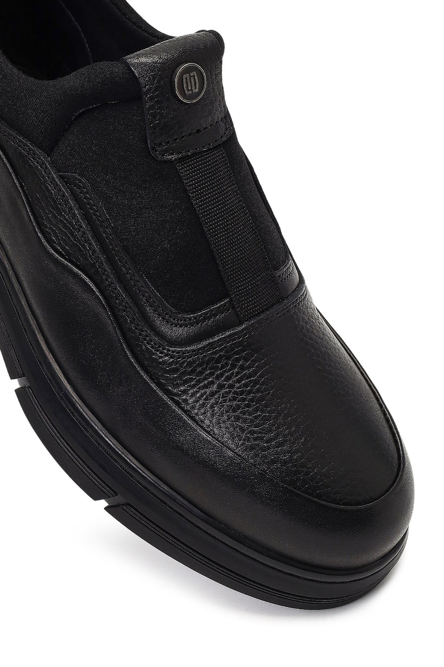 Male Black Leather Casual Comfort Sneaker