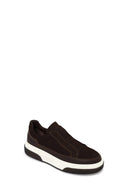 Male Brown Thick-Soled Nubuck Leather Sneaker | Derimod