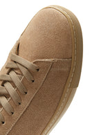 Men's Beige Leather Suede Sneaker | Derimod