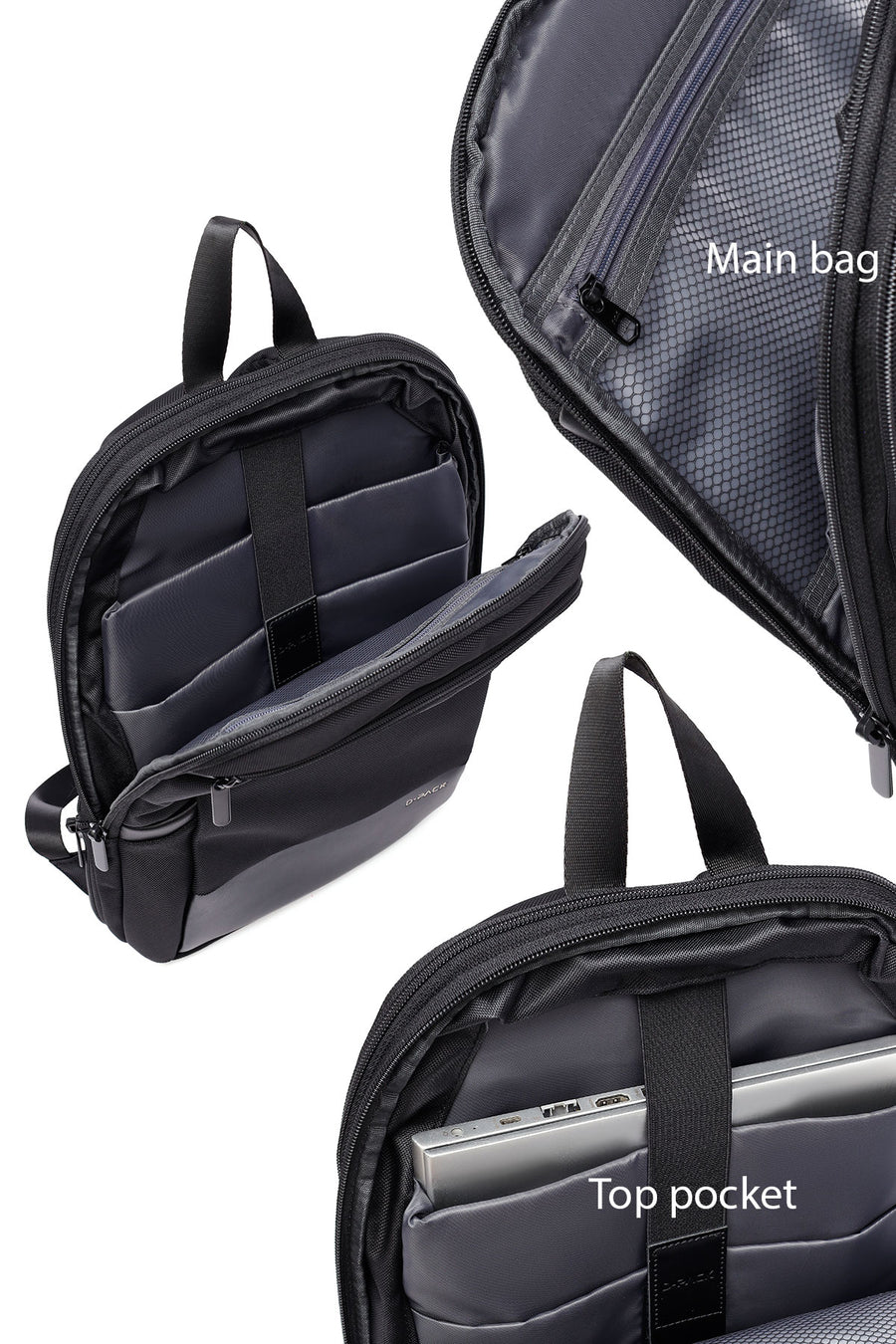 D-Pack Unisex Black Backpack