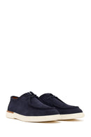 Men's Navy Blue Lace-up Suede Leather Casual Shoes | Derimod