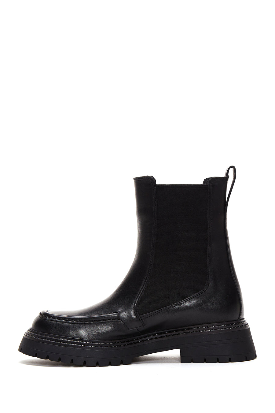 Women's Black Leather Chelsea Boots