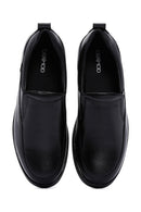 Men's Black Leather Commfort Loafer | Derimod