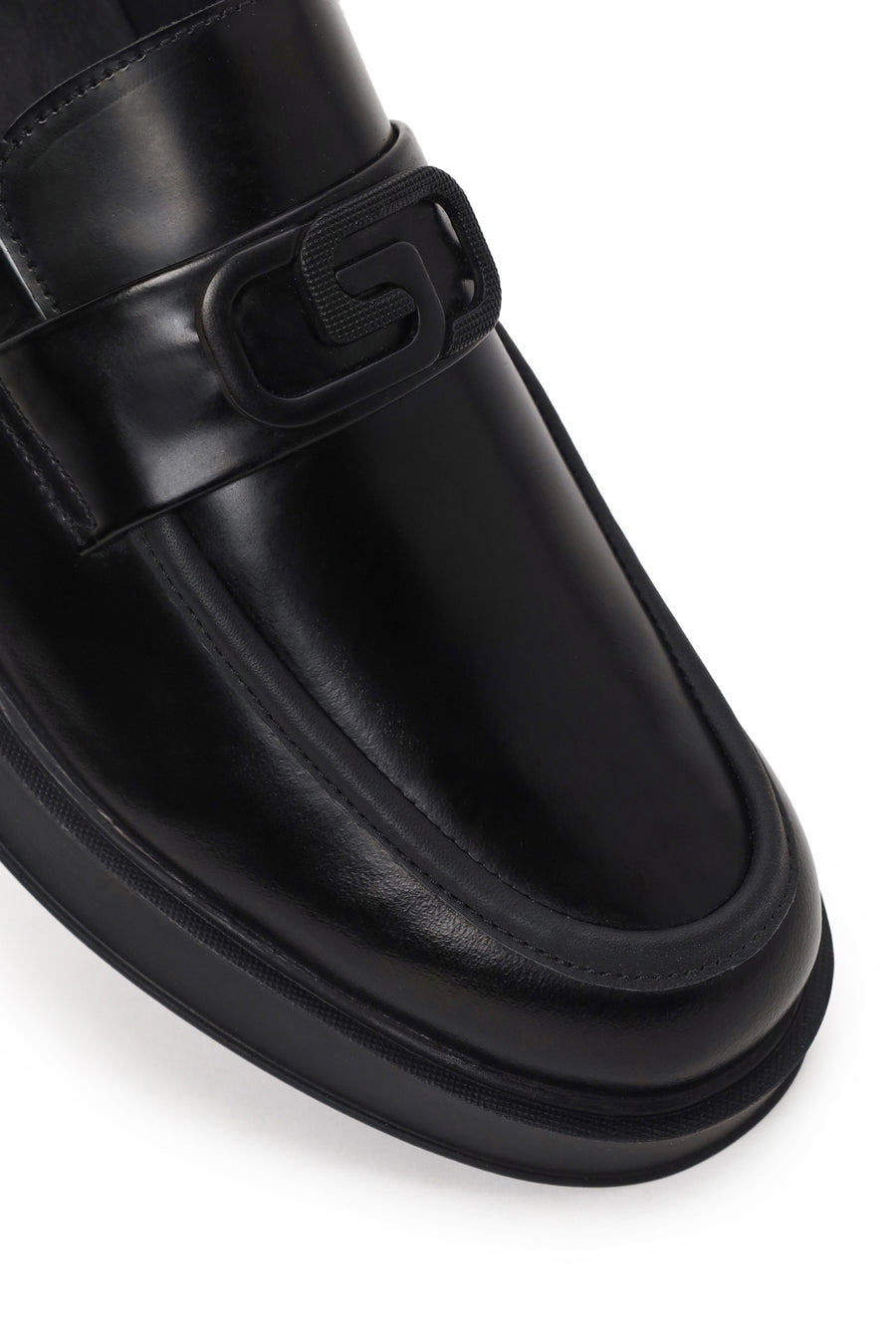 Erkek Siyah Tokalı Deri Casual Loafer