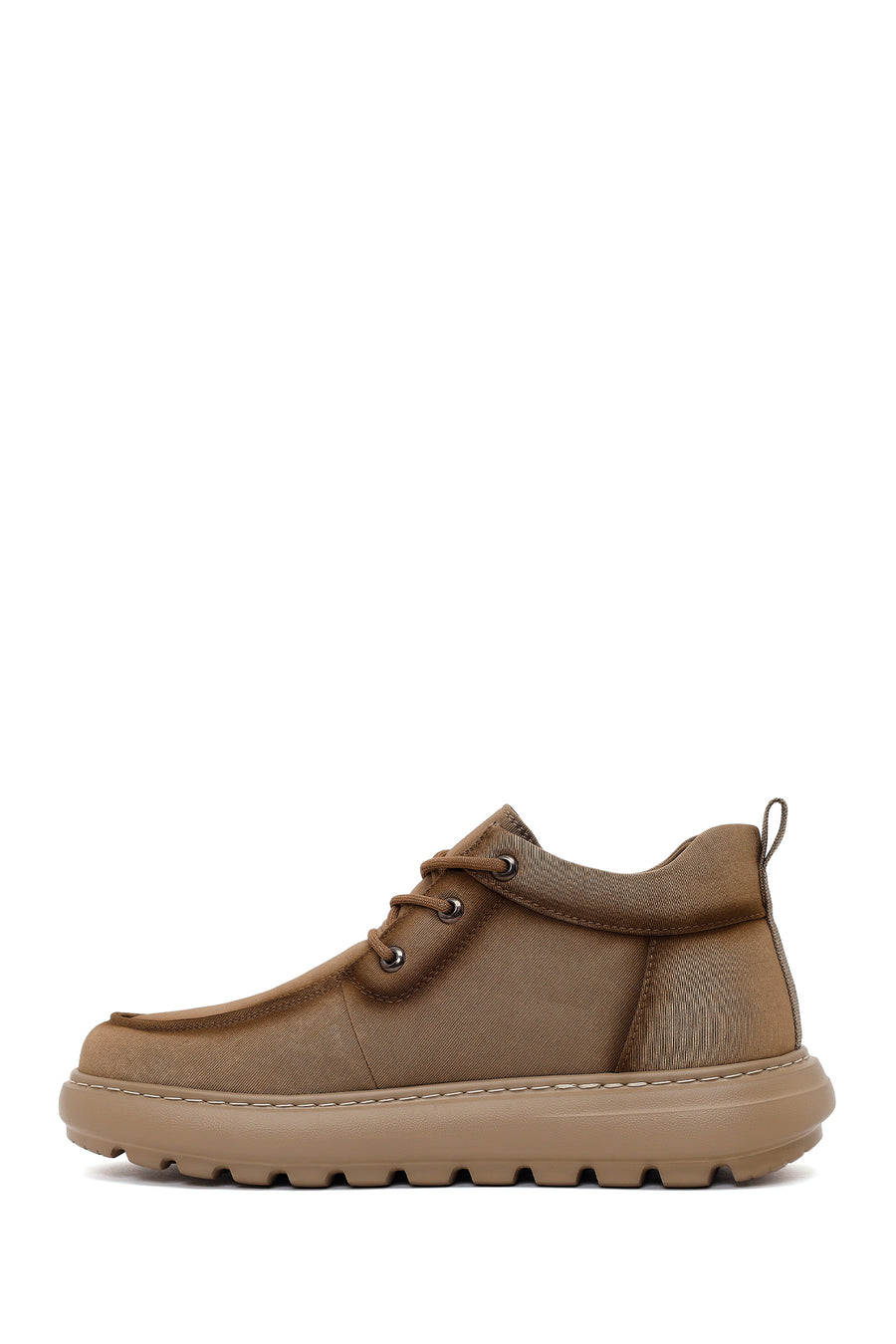 Derimod Zero Male Khaki Lace-Up Thick-Soled Fabric Casual Shoes