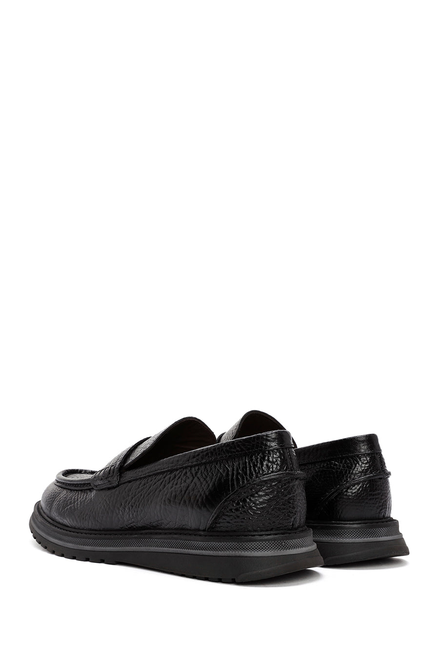 Erkek Siyah Deri Casual Loafer