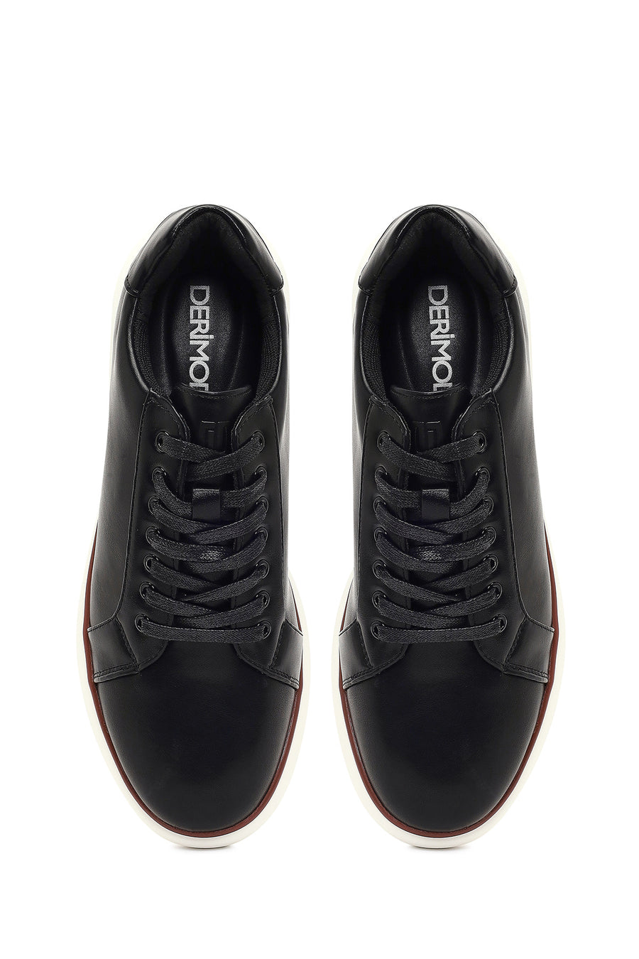 Men's Black Lace-Up Thick-Soled Sneaker