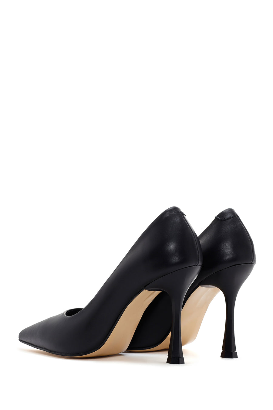 Women's Black Leather Stiletto