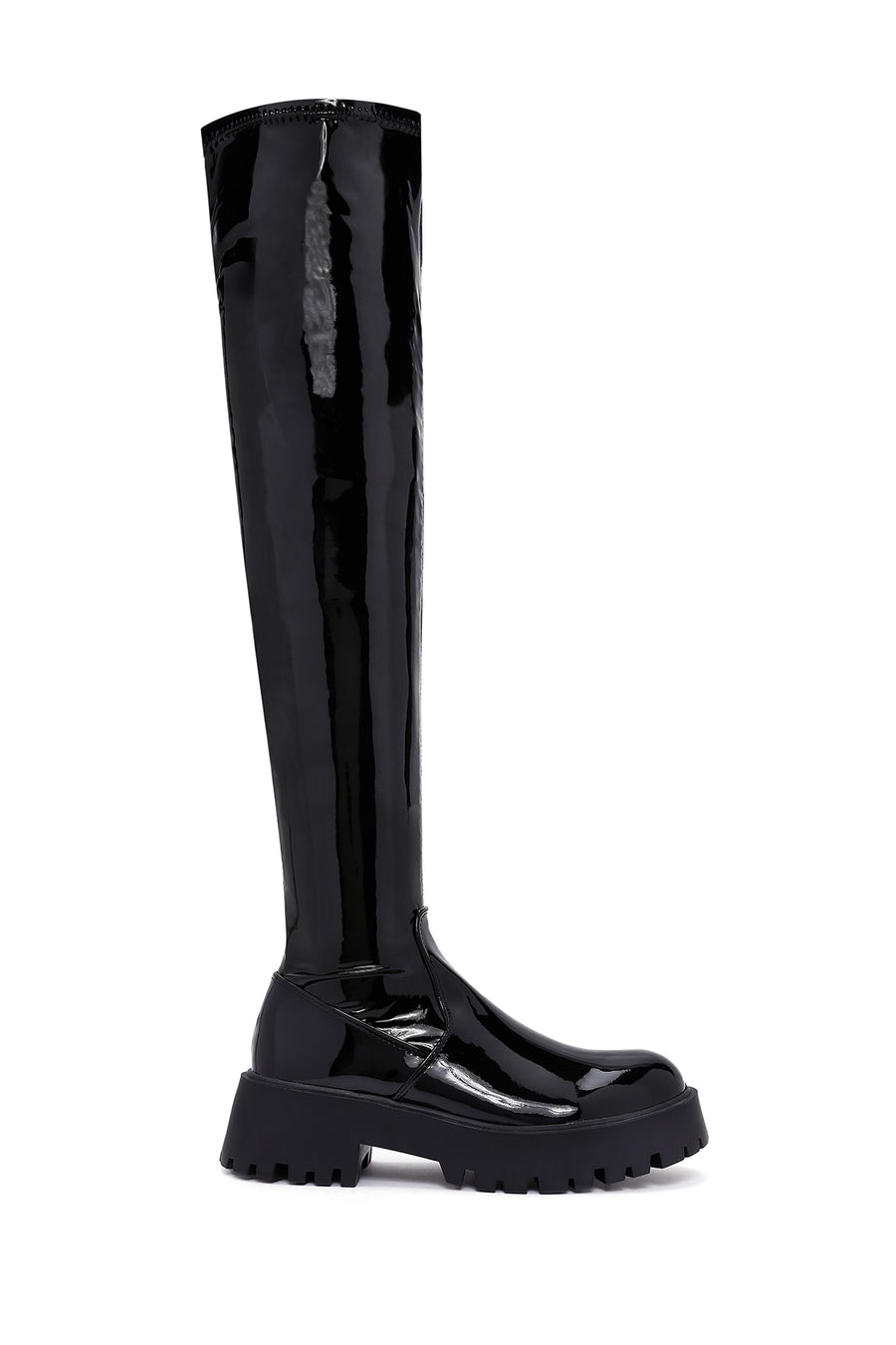 Women's Black Laptop Thick Soled Zippered Casual Boots