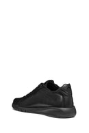 Geox Erkek Siyah U Aerantis A - Tumb Bağcıklı Deri Sneaker | Derimod