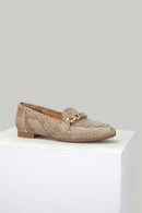 Women's Leather Ballerinas with Chain | Derimod