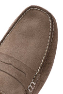 Men's Beige Suede Leather Loafer | Derimod
