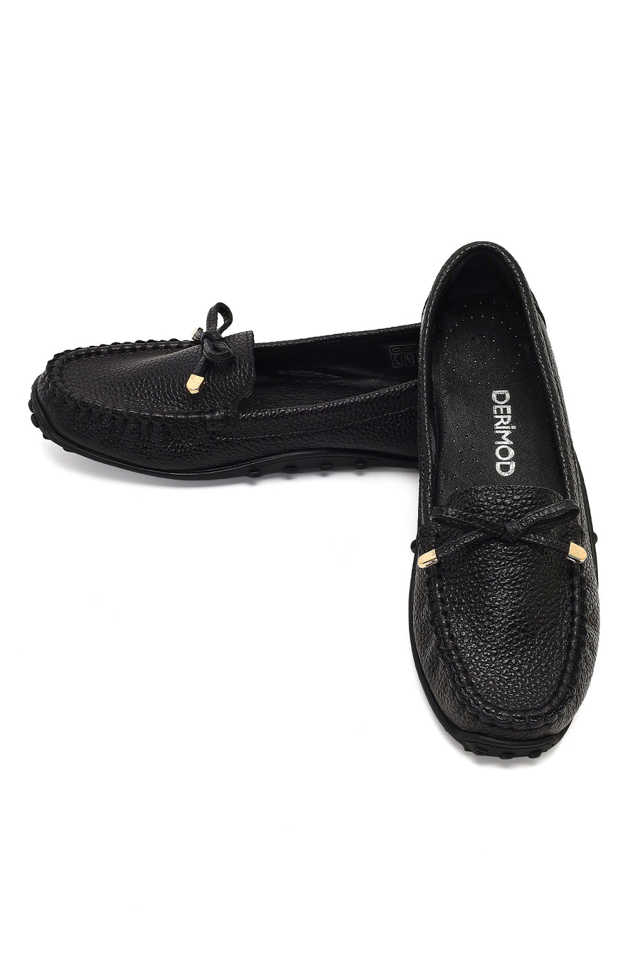 Women's Black Tasselled Leather Loafer