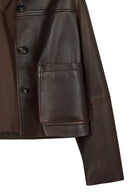 Jill Woman Brown Short Leather Jacket | Derimod