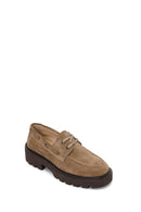 Woman Walnut Lace-Up Thick-Soled Suede Casual Shoes | Derimod