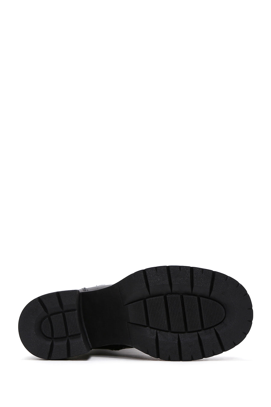 Women's Black Leather Platform Heeled Boots