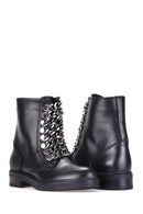 Women's Leather Boots with Chain | Derimod