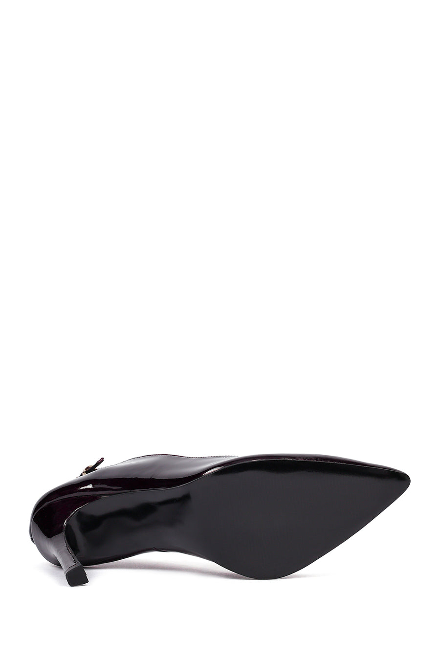 Woman Burgundy Thin Heel Patent Leather Leather Stiletto