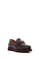 Women's Brown Buckled Leather Loafer | Derimod