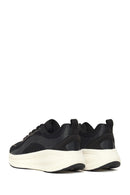 Derimod Zero Woman Black Lace-Up Thick-Soled Fabric Sneakers | Derimod