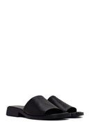 Women's Black Casual Leather Slippers | Derimod