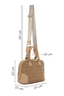 Women's Brown Long Strap Printed Crossbody Bag | Derimod