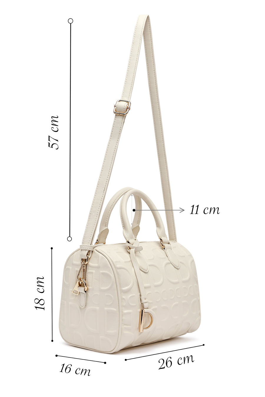 Women's White Long Strap Printed Shoulder Bag
