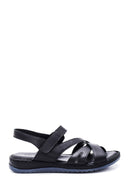 Women's Black Leather Comfort Sandals | Derimod