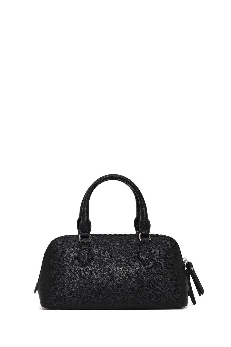 Woman Black Long-Strap Charm Shoulder Bag