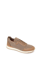 Erkek Vizon Bağcıklı Kumaş Sneaker | Derimod