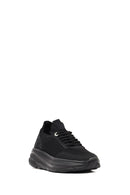 Derimod Zero Women's Black Lace-Up Thick-Soled Fabric Sneaker | Derimod