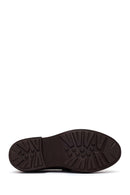 Woman Dark Mink Suede Masculine Loafer | Derimod