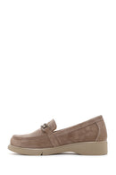 Women's Mink Suede Leather Buckle Comfort Casual Loafer | Derimod