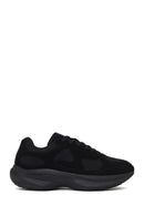 Male Black Lace-Up Thick-Soled Fabric Sneaker | Derimod