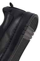 Male Black Lace-Up Thick-Soled Leather Sneaker | Derimod