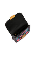 Women's Black Long Strap Printed Crossbody Bag | Derimod