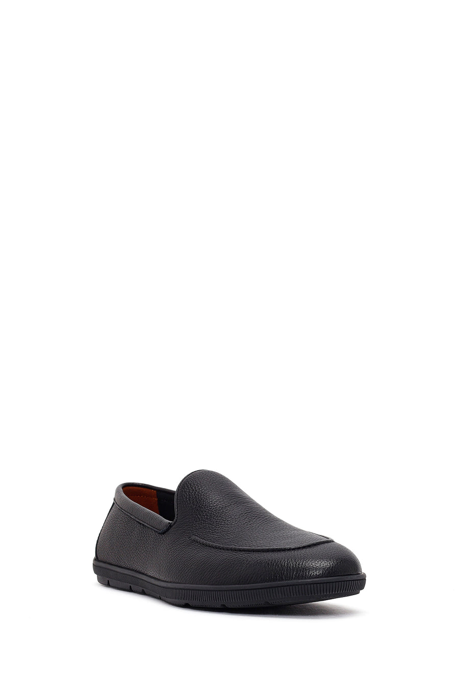 Men's Black Leather Casual Loafer