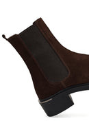 Women's Brown Thick-Soled Suede Leather Chelsea Boot | Derimod