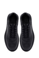 Men's Black Lace-Up Leather Casual Sneakers | Derimod