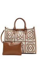 Women's Camel Long Strap Patterned Fabric Shoulder Bag | Derimod