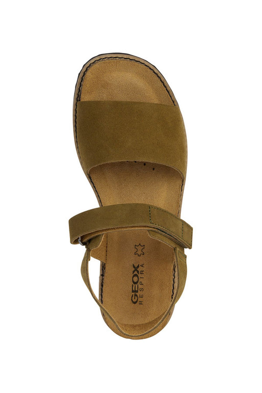 Goex Women's Green Leuca Strap Suede Leather Sandals