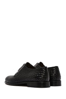 Men's Black Braided Leather Classic Shoes | Derimod