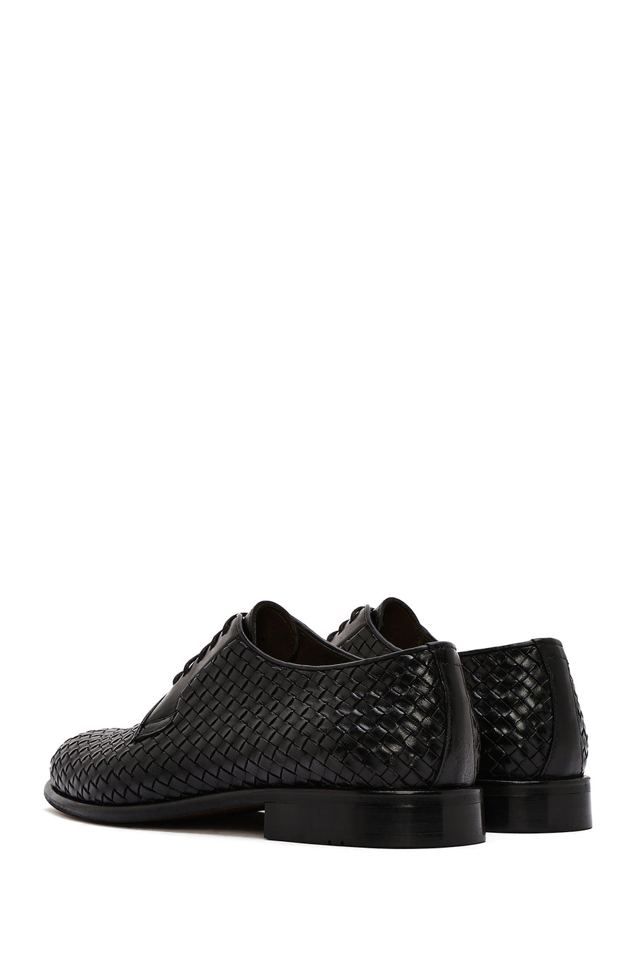 Men's Black Braided Leather Classic Shoes