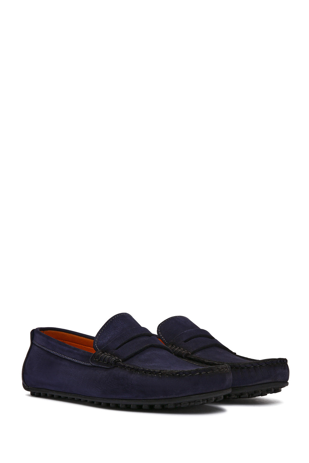 Erkek Lacivert Nubuk Deri Casual Loafer