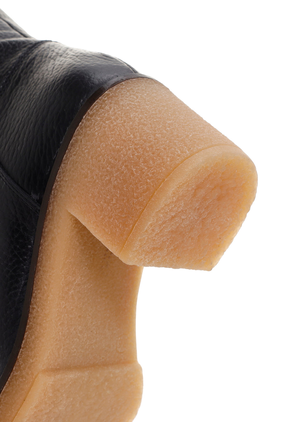 Women's Black Leather Zippered Heeled Boots