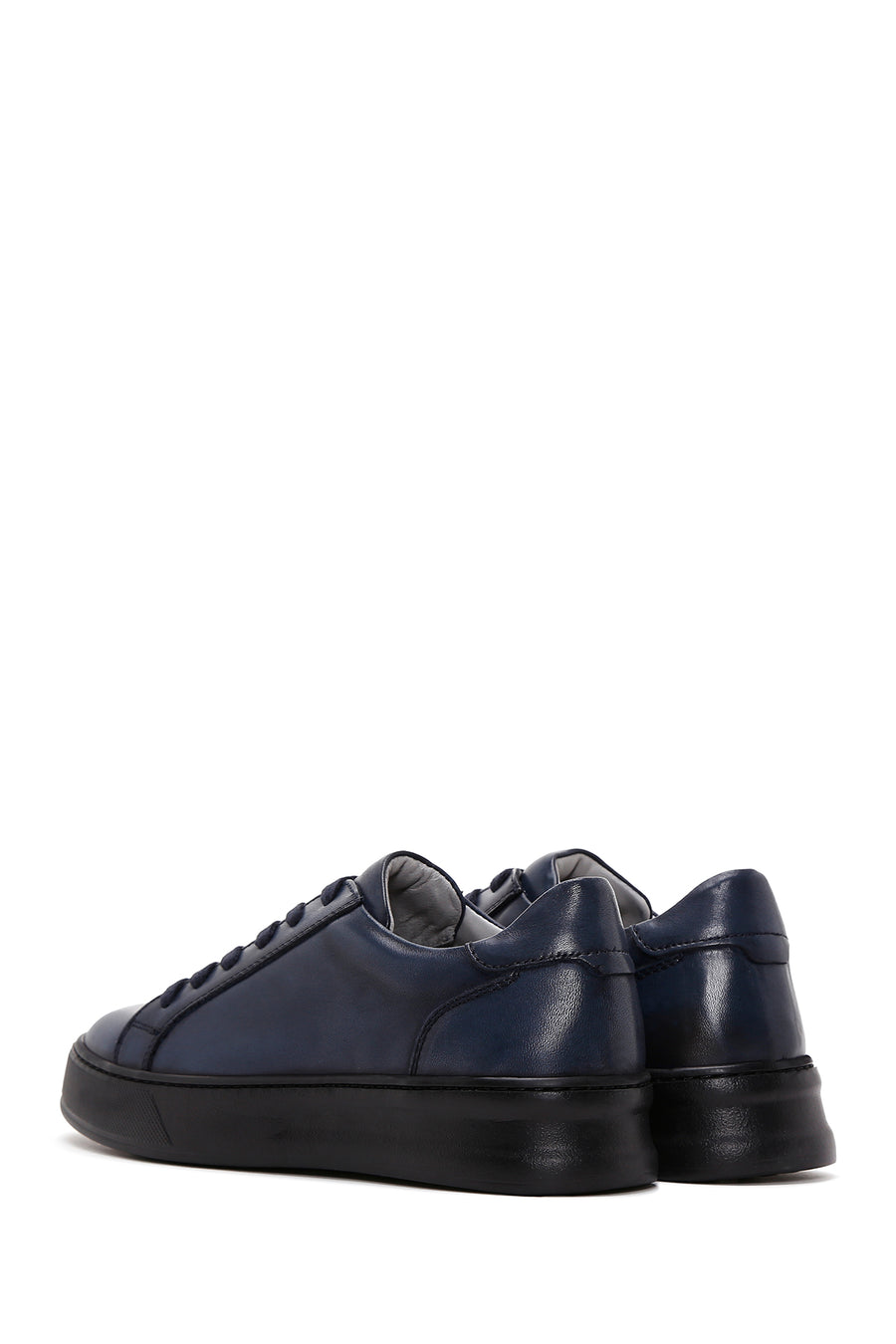 Erkek Lacivert Deri Sneaker