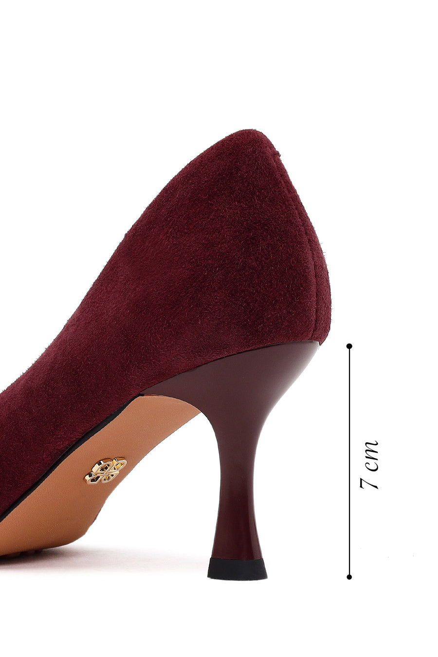 Kadın Bordo İnce Topuklu Süet Deri Stiletto