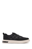 Erkek Siyah Bağcıklı Desenli Kumaş Sneaker | Derimod